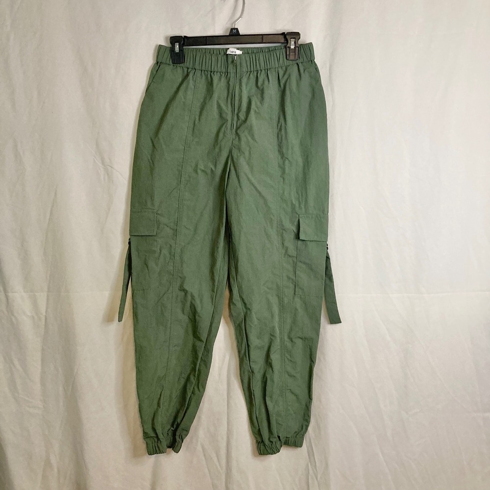 Bar III Gorpcore Outdoor Nylon Jogger Cargo Pants Olive Green S Utility Techwear